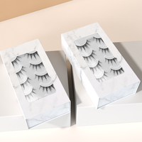 Boîte en PVC pour cils cosmétiques en papier d'impression personnalisée avec fenêtre transparente Boîte de papier d'emballage pour cils cosmétiques