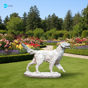 Sculpture de chien européenne en marbre blanc, faite à la main, personnalisable, statue de gardien pour jardin, porche, temple et villa, utilisation en extérieur - Product Image 6