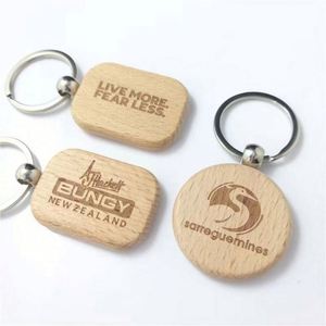 Llavero de Madera de Haya Personalizado con Grabado Láser - Llavero de Madera Personalizado para Regalos Empresariales y Obsequios Promocionales - Product Image 4