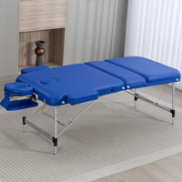 Taşınabilir Katlanabilir Masaj Masası Alüminyum Çerçeve Ayarlanabilir Yüz Desteği Kolçakları 260KG Yük Kapasitesi 7cm Yüksek Yoğunluklu Köpük Spor Salonu için