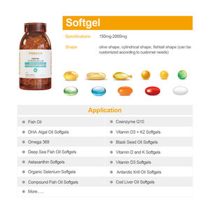 Huile de poisson oméga <span class=keywords><strong>3</strong></span> Gélules molles Halal Gélules Capsules d'acides gras oméga <span class=keywords><strong>3</strong></span> - Product Image 5