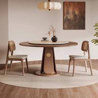 Ensemble table et chaises de salle à manger modernes en bois massif, dossier capitonné en cuir, convertible, écologique, extensible, inclinable, pour hôtel