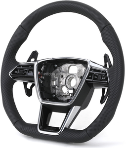 Accessoires de voiture personnalisés Volant noir brillant pour <span class=keywords><strong>Audi</strong></span> A6 A7 A8 S6 S7 S8 C8 2018 2019 2020 2021 <span class=keywords><strong>2022</strong></span> 2023 - Product Image 1