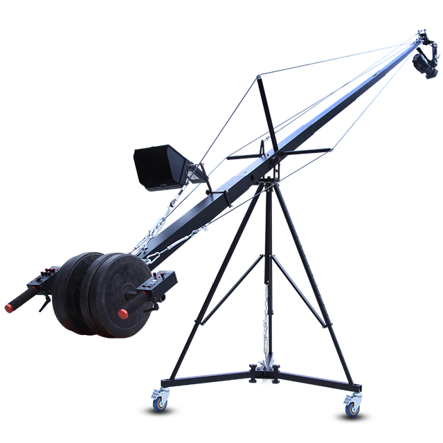 Jianmei SFs-4m/6m/8m Telescopic Arm Camera Jib Crane with Two-Axis Pan-Tilt Head Compatibility for Film & Live Broadcast