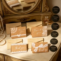 Sobres de Papel Kraft con Tarjetas de Agradecimiento, Empaque de Regalo Impreso Personalizado para Pedidos de Pequeñas Empresas