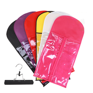 Custom Printed Logo PVC Dustproof Zipper Wig Packaging Bag Human Hair Wigs Storage Bag with Hanger