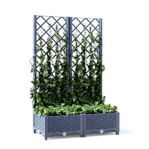 Jardinière en polypropylène bleu gris, grande taille, design élégant pour pots de fleurs d'extérieur, style minimaliste - Product Image 1