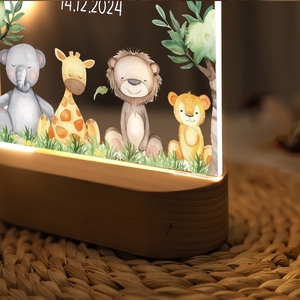 Custom Name Acrylic Night <b>Light</b> Modern <b>Plug</b>-<b>In</b> Baby Bedside Lamp Wood Base Home Baby Gift for Mom Baby Shower & Christmas - Product Image 3