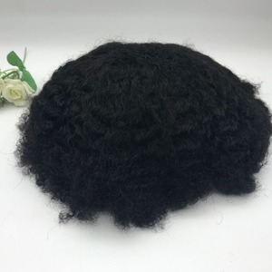 Toupet pour homme en cheveux bouclés africains 8MM, boucles explosion, entièrement tissé à la main, <span class=keywords><strong>modèle</strong></span> H037, pour le commerce électronique transfrontalier - Product Image 3