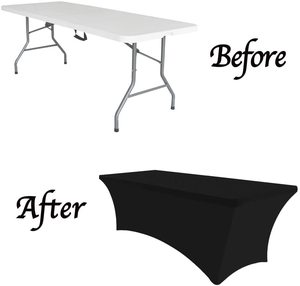 Индивидуальная приемная скатерть из спандекса, полноцветная печатная скатерть для торговой выставки - Product Image 5