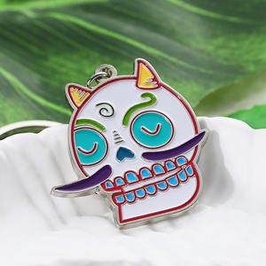 Caliente México Calavera esmalte llaveros logotipo personalizado llaveros al por mayor Anime dibujos animados 3D llavero Metal PARA EL Día de los muertos - Product Image 2
