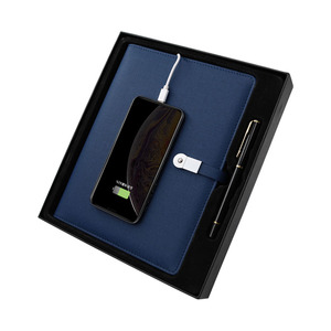 Tùy chỉnh kinh doanh năm mới Bộ Quà Tặng notepad Powerbank máy tính xách tay với <span class=keywords><strong>USB</strong></span> <span class=keywords><strong>Flash</strong></span> Drive bút A5 da khuyến mãi da Tạp Chí lork - Product Image 1