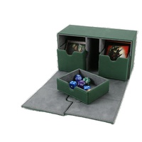 Boîte de rangement pour cartes en cuir PU avec séparateurs, pochette pour cartes à collectionner, étui rigide en aluminium verrouillable et portable pour cartes TCG