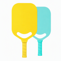 Raquette de pickleball en fibre de carbone intégrée pressée à chaud, motif visage souriant irrégulier, revêtement de raquette de pickleball