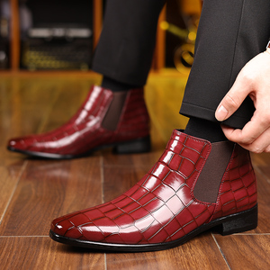 Bottes Chelsea imprimées pour hommes, grande taille 39-48, bottes à enfiler avec côtés élastiques, bottes habillées à la cheville, bottes à la mode pour l'automne et l'hiver - Product Image 2