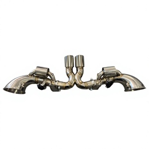 Vortex Mirror Polished Stainless Steel Valved Catback <b>Exhaust</b> For Porsche 911 992 GT3 4.0L High Rev N/A Track Racing Muffler - Product Image 1