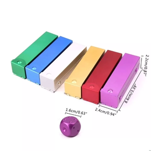 5pcs kim loại xúc xắc với trường hợp vuông 16mm Hợp kim nhôm xúc xắc với hình chữ nhật di động Hộp bảng trò chơi quà tặng cho Tabletop Poker trò chơi - Product Image 3
