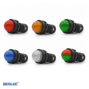 Benlee IP65 22mm pilot light circular arc Alertness flash audible and visual alarm buzzer 24v led indicator light