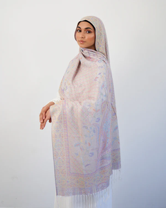 Chal de Cachemira Jacquard Personalizado de Alta Calidad Yomo para <span class=keywords><strong>Mujer</strong></span>, Estilo Étnico Paisley, Chal Tradicional con Borlas - Product Image 3