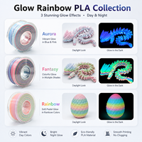 Filament PLA arc-en-ciel dégradé phosphorescent 1,75 mm en gros, bobine personnalisée de 200 g à 10 kg pour revendeur d'imprimantes FDM