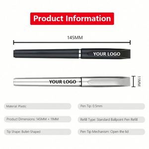 Stylo à bille en plastique de 0,5 mm avec logo imprimé UV personnalisé, encre noire, stylo publicitaire promotionnel original - Product Image 5