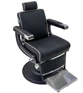 Fauteuil de coiffure professionnel style influenceur, chaise de barbier en métal inclinable et relevable, se repose à plat, sensation de luxe légère - Product Image 6