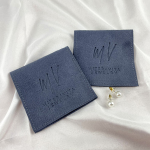 Custom logo Jewelry Bags Suede Microfiber Jewelry Packaging Pouch for Earring Necklace Bracelet Packing with Inserts Card Pad - Product Image 5
