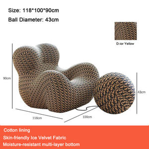 Sofá Individual Moderno sin Marco, Cómodo, Relleno de Esponja de Algodón de Seda Helada, Alta Elasticidad, No Requiere Instalación, para Apartamentos - Product Image 4