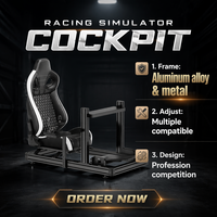 Cockpit de simulateur de course réglable en alliage d'aluminium robuste et professionnel pour jeux de course automobile avec garantie d'un an