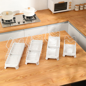 Égouttoir à vaisselle moderne en plastique réglable, multifonctionnel, à double niveau, rétractable, de type autoportant, sans perçage, durable et brillant pour évier - Product Image 4
