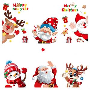 Pegatinas Estáticas para Ventanas y Puertas de Vidrio con Diseño de Papá Noel, Renos y Muñecos de Nieve, Decoración Navideña Impermeable y Ecológica de PVC, Color Blanco - Product Image 5