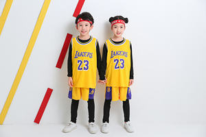 Ademend, sneldrogend basketbalshirt voor kinderen, vest en shorts, 100% polyester, buitensportkleding, Bookeres basketbalpakken - Product Image 3