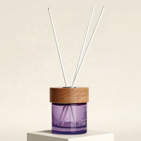 Bouteilles de diffuseur de parfum en verre transparent personnalisées en usine, 50 ml, 300 ml, durables, écologiques, toutes saisons, violet/couleurs personnalisées