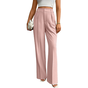 <span class=keywords><strong>Pantaloni</strong></span> a Vita Alta Stile Europeo e Americano, Nuovi <span class=keywords><strong>Pantaloni</strong></span> Casual da <span class=keywords><strong>Donna</strong></span>, Gamba Larga e Dritta, <span class=keywords><strong>Pantaloni</strong></span> da Lavoro Eleganti - Product Image 4