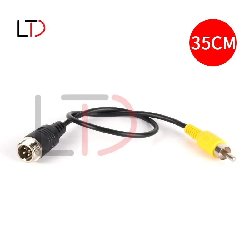 M12 4Pin Aviation Male Female to RCA/AV Plug Adapter Cable 35CM Long for Car Camera Video Extension Cable
