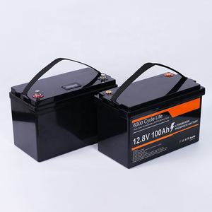 6000循环12.8V Lifepo4电池12V 100Ah太阳能可充电锂电池组，带智能BMS屏幕 - Product Image 1