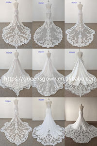 QUEENS GOWN Mode <span class=keywords><strong>Voile</strong></span> De <span class=keywords><strong>Mariée</strong></span> <span class=keywords><strong>Paillettes</strong></span> Dentelle Fleur Dentelle Appliqued Voiles De Mariage Avec Peigne - Product Image 2
