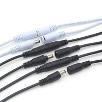 Cable Adaptador de CC de 12 V, Color Negro, 24 AWG, 2 A, Macho a Hembra, 2.1 mm, 2.5 mm, 5.5 mm, Cable de Extensión con Conector de CC