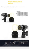 Microphone de batterie professionnel T-DRUM7 pour enregistrement avec haut-parleur de qualité sonore filaire