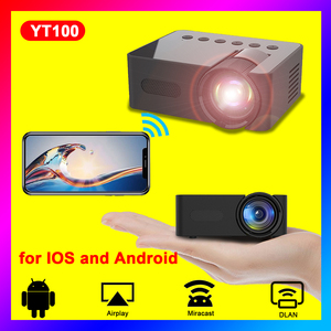 Nouveau projecteur portable mini YT100 pour la maison, format 16:9, compatible avec la mise en miroir d'écran, Miracast, Airplay, <span class=keywords><strong>Dlan</strong></span>, Wifi, projecteur sans fil pour téléphone portable - Product Image 3
