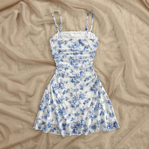 Nuovo Arrivo: Abito Estivo <span class=keywords><strong>da</strong></span> <span class=keywords><strong>Donna</strong></span> con Spalline, Sexy, Floreale, con Cintura in Vita - Product Image 3