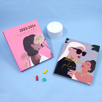 Échantillon gratuit Cadeau pour filles Logo or personnalisé 2024 Planificateur hebdomadaire Impression laitière Soins personnels Planificateur de journal Impression de cahiers