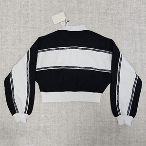 도매 고품질 여성 섹시 배꼽 노출 컬러 블록 긴팔 최저가 디자인 감각 여성 긴팔 셔츠 - Product Image 2