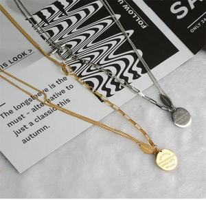 Новейший дизайн, изготовленные на заказ, из нержавеющей стали с гравировкой, искусственное золото 18 карат, длинная цепочка, ювелирные наборы, ожерелье - Product Image 3