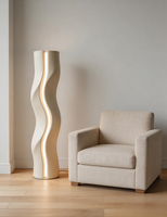 Lampe sur pied sculpturale moderne, lumière blanche froide, base E26, LED, lumière chaude, design minimaliste, commande tactile, hauteur réglable