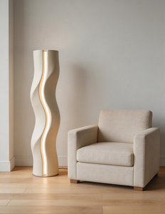 Lampe sur pied sculpturale moderne, lumière blanche froide, base E26, LED, lumière chaude, design minimaliste, commande tactile, hauteur réglable - Product Image 5