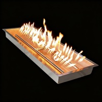 Brûleur à gaz rectangulaire en acier inoxydable de 74 cm pour table de foyer extérieur et cheminée