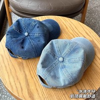 Gorra de Béisbol de Mezclilla Estilo Coreano, Versátil, de Color Sólido, para Hombre y Mujer, Protección Solar Japonesa, Lavada, Vintage, de Corona Suave, Tipo Dad Hat