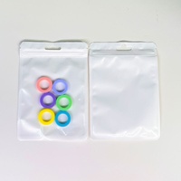Sachet d'emballage auto-scellant refermable en PET couleur macaron, holographique et épaissi, pour bijoux, pierres précieuses, bracelets, boucles d'oreilles et porte-cartes