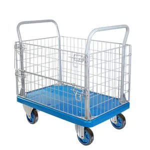 Uni-Stille 300Kg Utility Opvouwbare Metalen Gaas Opvouwbare Opslag Hand Trolley Kar Platform Vrachtwagen US300P-AM1